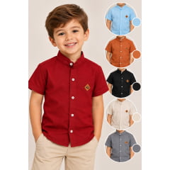 Camisa Gola de Padre Linho 