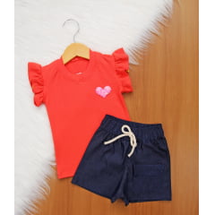 Cj. Aplique Short Bolsinho