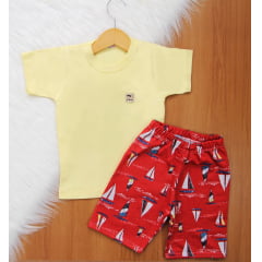 Cj. Básico Short Estampado