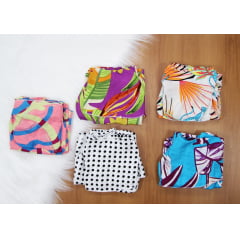 Cj. Cropped Babado Estampado 