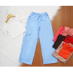Cj. Cropped Calça Wide Leg Cj. Cropped Calça Wide Leg