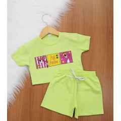 Cj. Cropped Estamp Infantil 