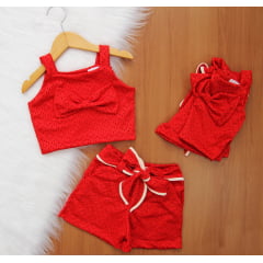 Cj. Cropped Laço com Short