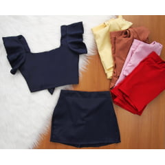 Cj. Cropped MG Short Saia Juvenil Cj. Cropped MG Short Saia Juvenil