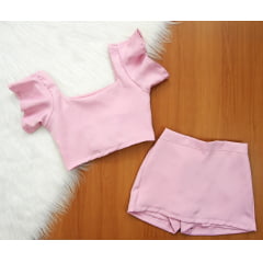 Cj. Cropped MG Short Saia Juvenil