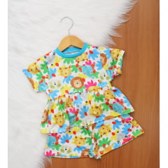 Cj. Estampado Gola Short