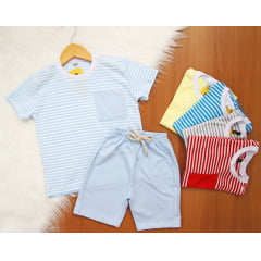 Cj. Listras Bolsinho Short