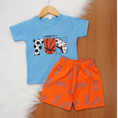 Cj. Manga Short Estampado D