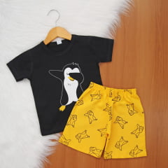 Cj. Manga Short Estampado D