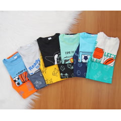 Cj. Manga Short Estampado D