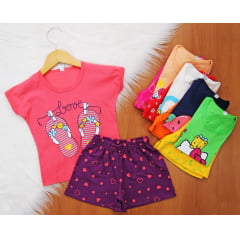 Cj. Manga Short Estampado F