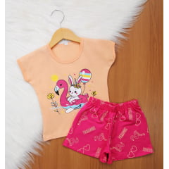 Cj. Manga Short Estampado F