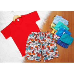 Cj Manga Short Estampado Juvenil 