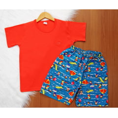 Cj Manga Short Estampado Juvenil 