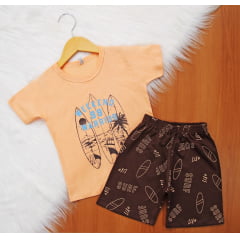 Cj. Manga Short Estampado M