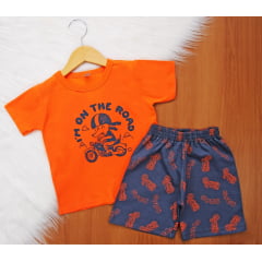 Cj. Manga Short Estampado M
