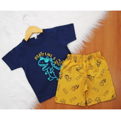 Cj. Manga Short Estampado M
