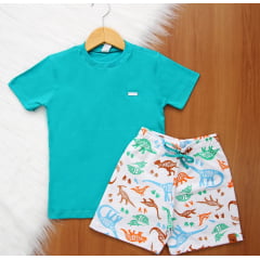 Cj. Manga Short Estampado