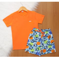 Cj. Manga Short Estampado