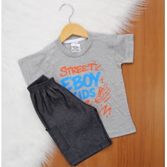 Cj. Manga Short Jeans Mesclin