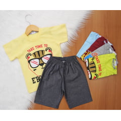 Cj. Manga Short Jeans Mesclin