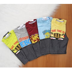 Cj. Manga Short Jeans Mesclin