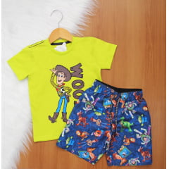 Cj. Personagens Short Estampado
