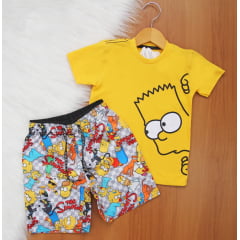 Cj. Personagens Short Estampado