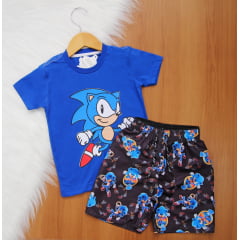 Cj. Personagens Short Estampado
