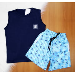 Cj. Regata Short Estampado Juvenil 