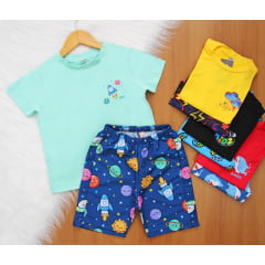 Cj. Short Estampado Tactel MK