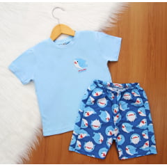 Cj. Short Estampado Tactel MK