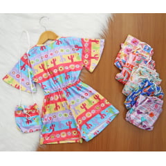 Macaquito Estampado com Bolsinha