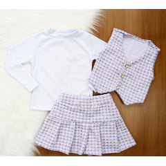 Trio Colete e Saia 