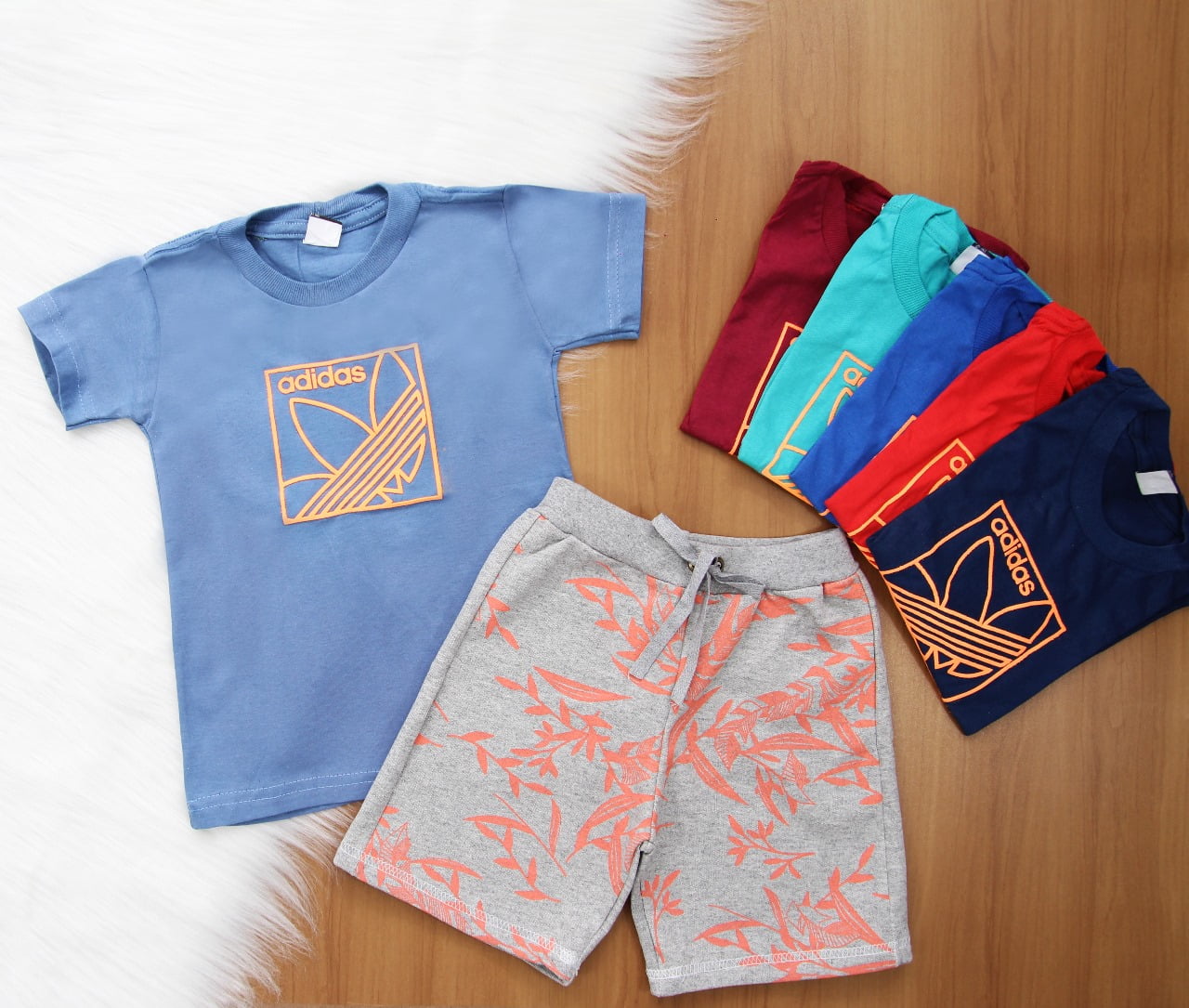Cj. Add Short Moletom Estampado 