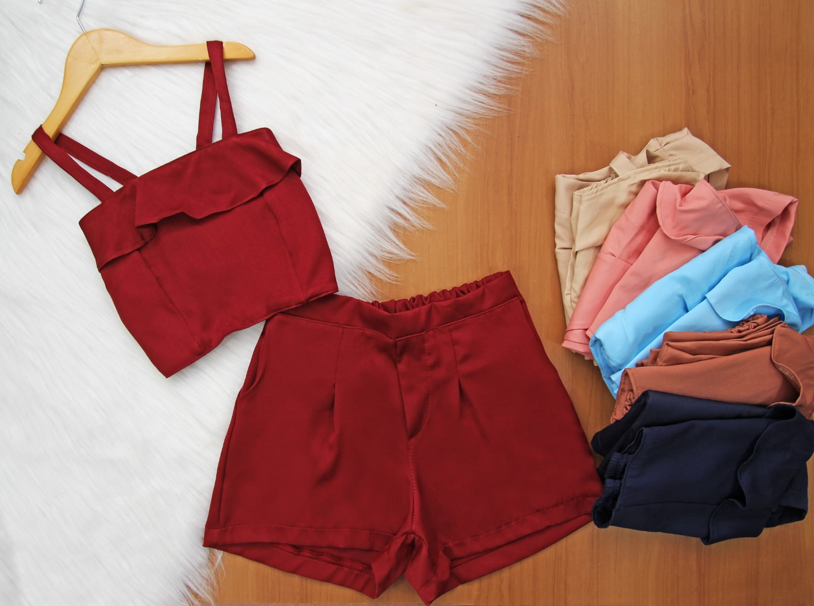 Cj. Cropped Babado Juvenil