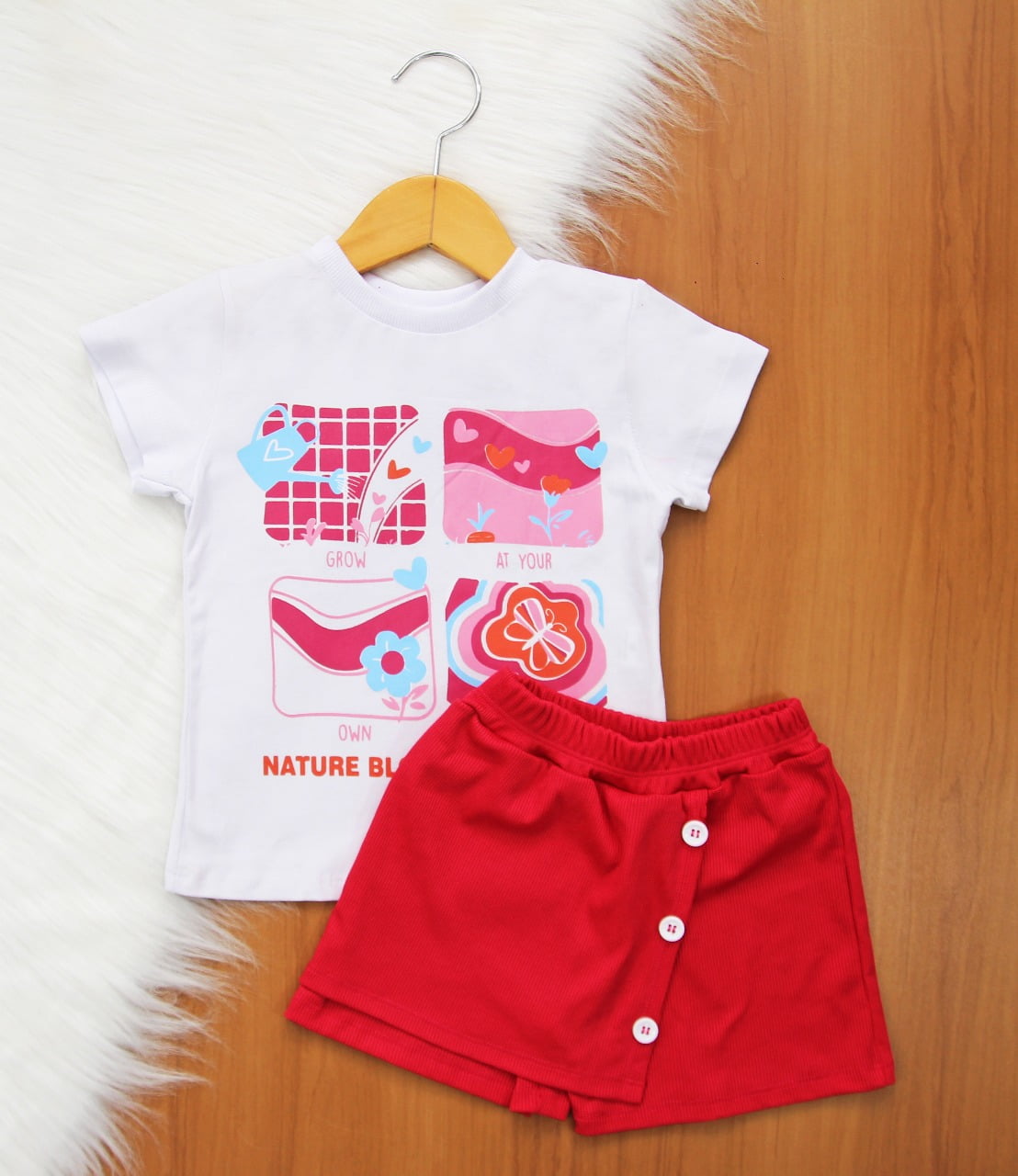 Cj. Estampas Short Saia