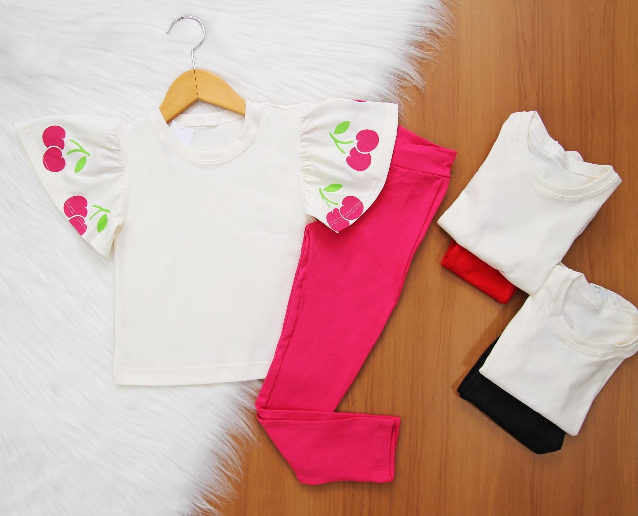 Cj. Legging Cereja