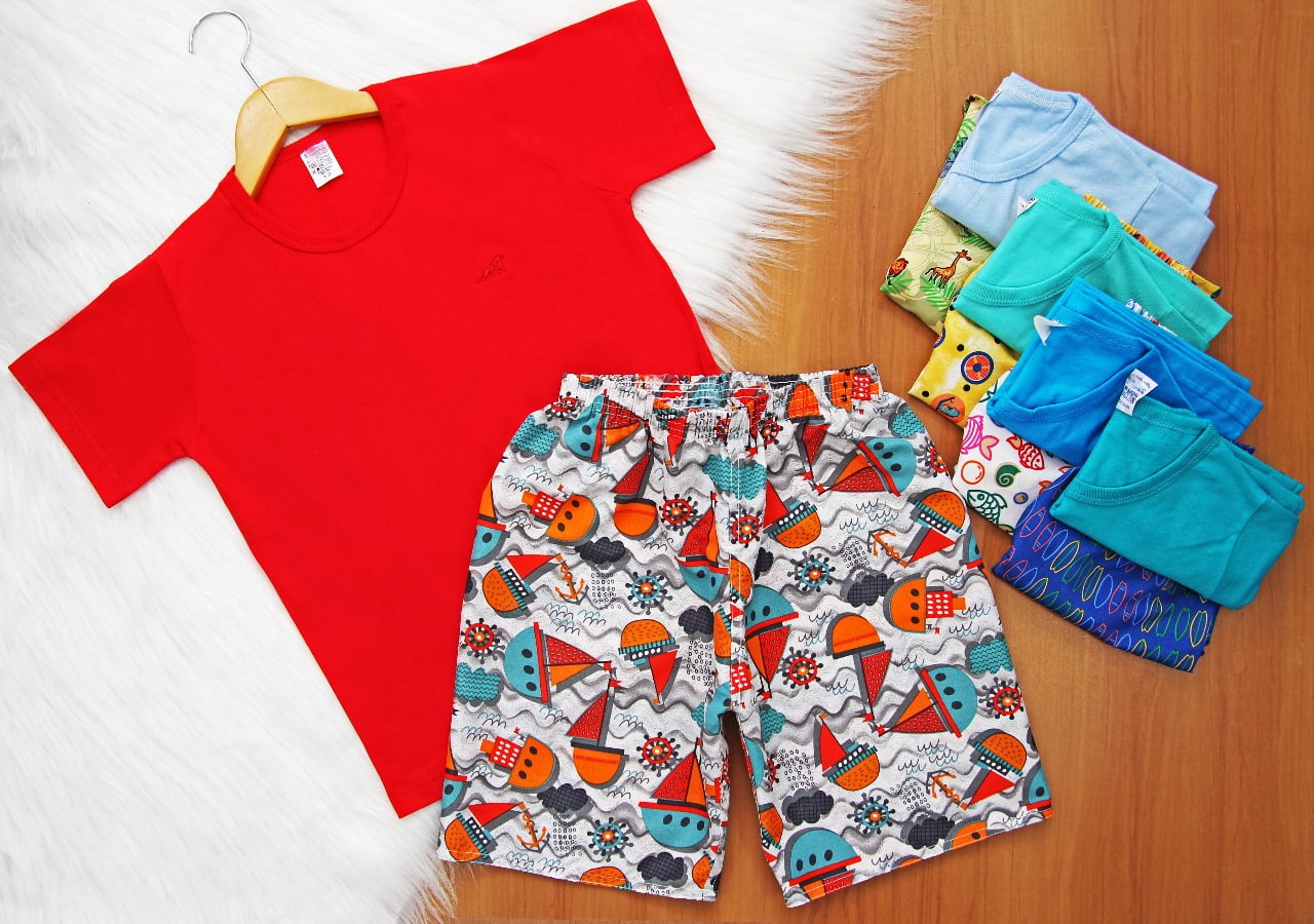 Cj Manga Short Estampado Juvenil 