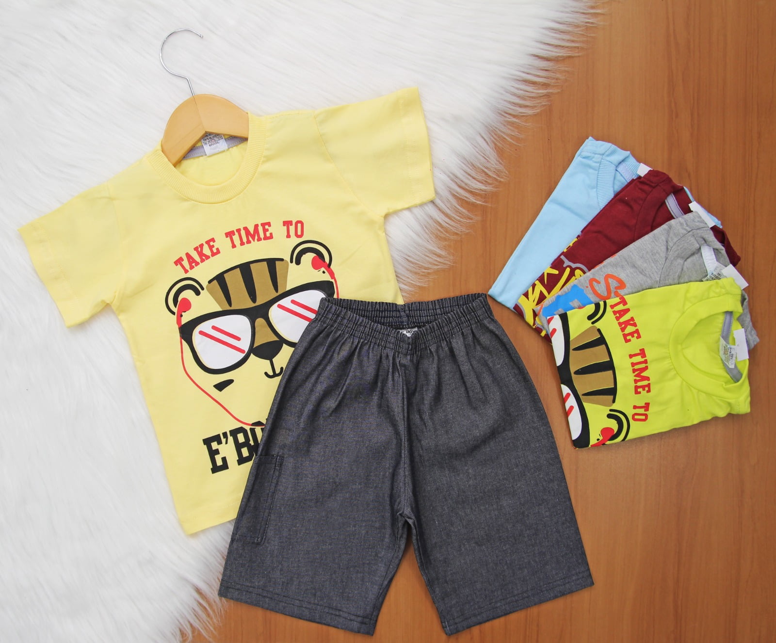 Cj. Manga Short Jeans Mesclin