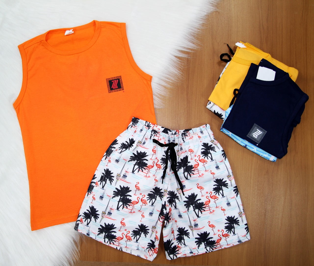 Cj. Regata Short Estampado Juvenil 